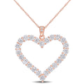 Miadora Rose Plated Sterling Silver Moissanite Open Heart Necklace