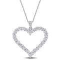 Miadora Sterling Silver Moissanite Open Heart Necklace