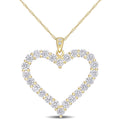 Miadora Yellow Plated Sterling Silver Moissanite Open Heart Necklace