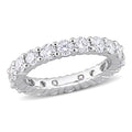 Miadora Sterling Silver 2 3 4Ct Tgw Created Moissanite Eternity Band Ring