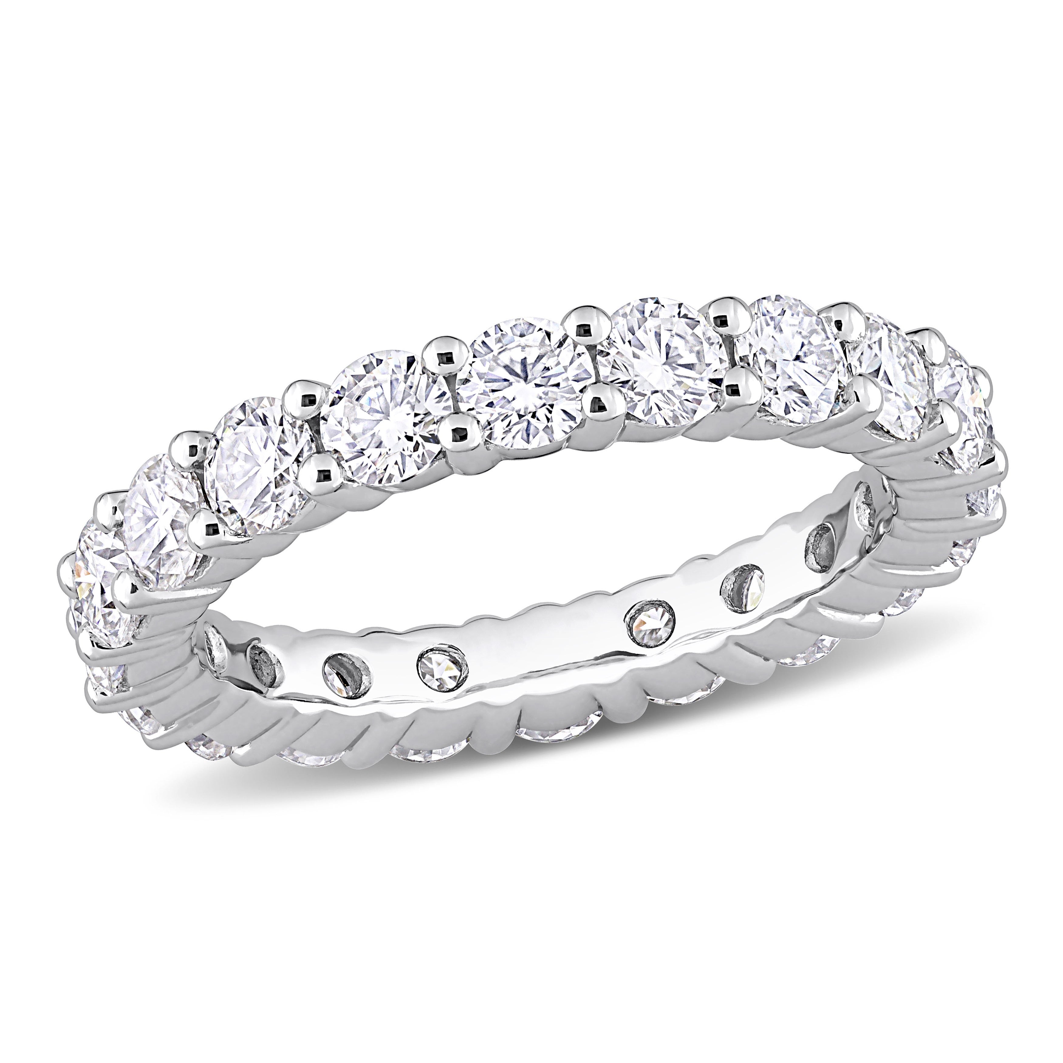 Miadora Sterling Silver 2 3 4Ct Tgw Created Moissanite Eternity Band Ring