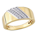 Miadora 2 Tone Sterling Silver Mens 1 4Ct Tdw Diamond Crossover Double Row Band Ring