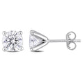 Miadora Sterling Silver 2Ct Tgw Created Moissanite Solitaire Stud Earrings