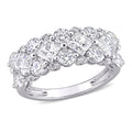 Moissanite By Miadora 10K White Gold Princess Cut Moissanite 1 10Ct Tdw Diamond Anniversary Band