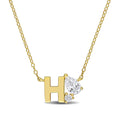 Miadora 3 4Ct Tgw Created White Sapphire Initial Letter Necklace Yellow Silver