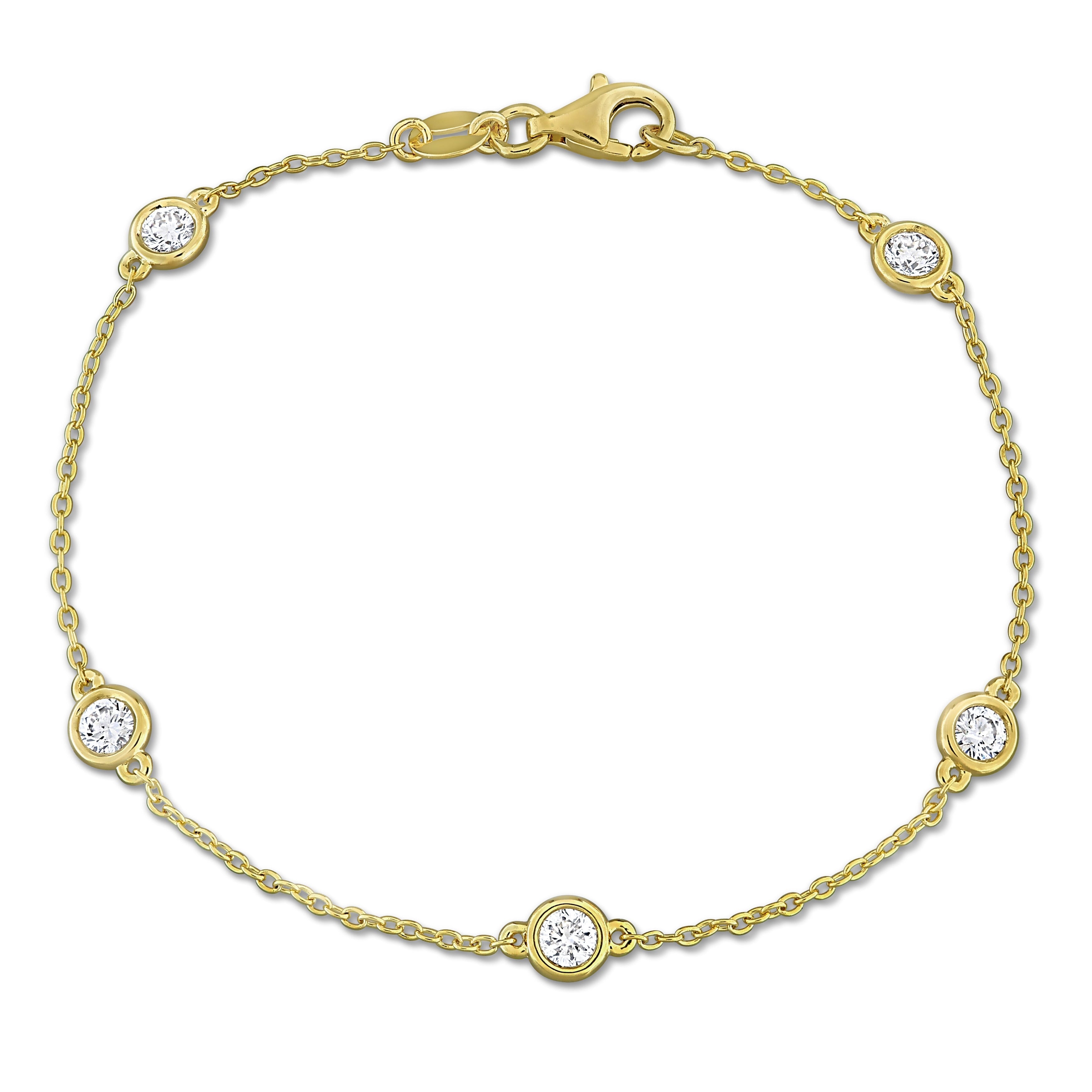 Miadora 3 4Ct Tw Lab Grown Diamond Station Bracelet In Sterling Silver 7 In