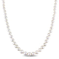 Miadora 4 8Mm Freshwater Pearl Graduated Strand Necklace With 14K Yellow Gold Clasp White