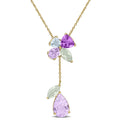 Miadora 9 1 2Ct Tgw Multi Gem Drop Necklace Yellow Silver 17 In