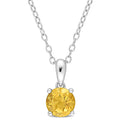 Miadora Birthstone Gemstone Heart Design Solitaire Necklace Sterling Silver