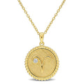 Miadora Created White Sapphire Zodiac Sign Necklace Yellow Silver