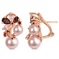 Miadora Cultured Freshwater Pearl And Gemstone Cluster Earrings Sterling Silver