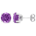 Miadora Gemstone Birthstone Stud Earrings Sterling Silver