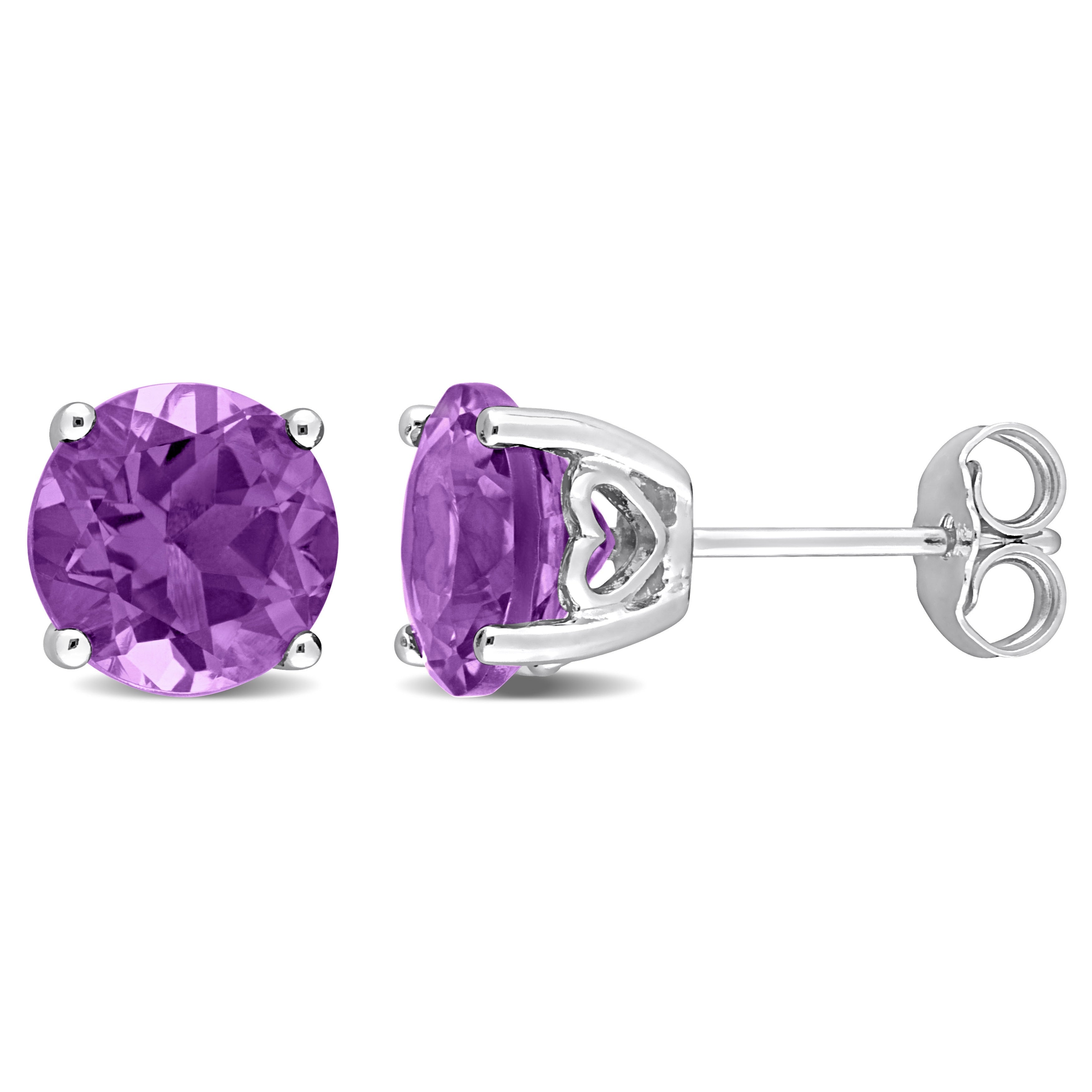 Miadora Gemstone Birthstone Stud Earrings Sterling Silver