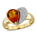 Miadora Gemstone And 1 7Ct Tdw Diamond Heart Ring In 10K Gold