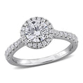 Miadora Lab Grown Diamond Halo Engagement Ring In Sterling Silver