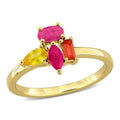 Miadora Multi Gem Cluster Ring Sterling Silver