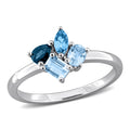 Miadora Multi Gem Cluster Ring Sterling Silver