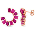 Miadora Multi Gem Curved Stud Earrings Sterling Silver