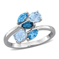 Miadora Multi Gem Five Stone Ring Sterling Silver