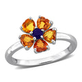 Miadora Multi Gem Floral Ring Sterling Silver