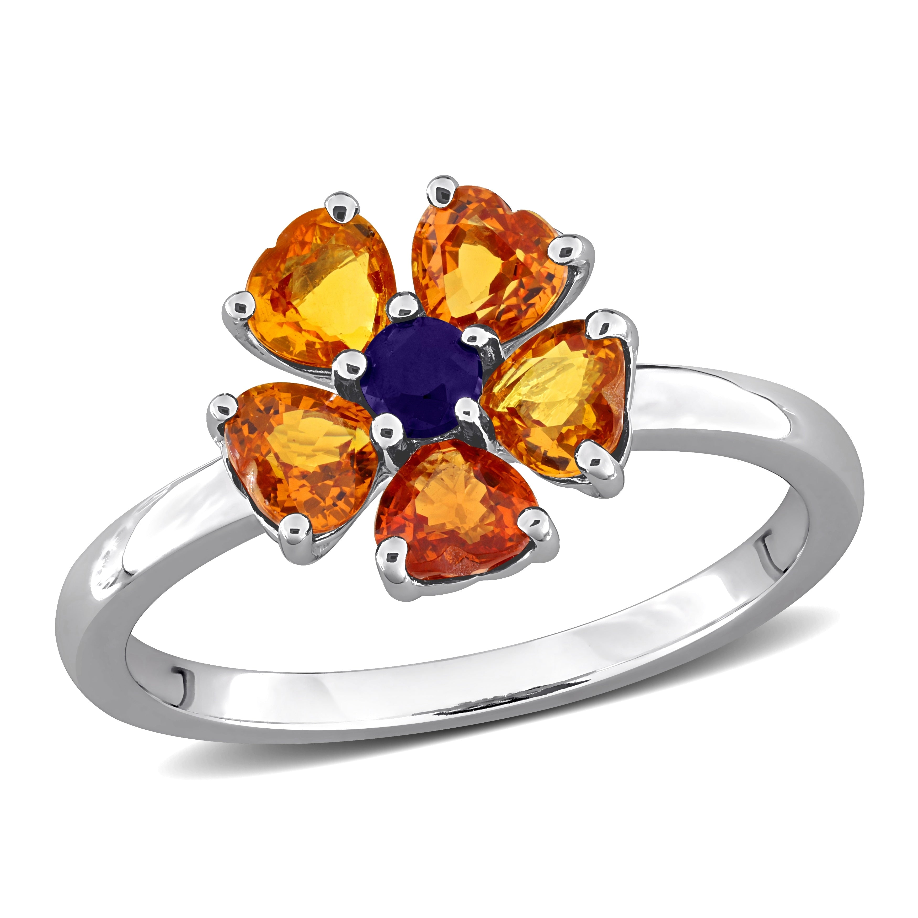 Miadora Multi Gem Floral Ring Sterling Silver