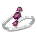 Miadora Multi Gem Three Stone Bypass Ring Sterling Silver