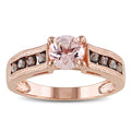 Miadora 1 1 4Ct Morganite And Smokey Quartz Ring In Rose Silver