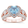 Miadora Rose Goldplated Silver Blue Topaz And 1 10Ct Tdw Diamond Ring H I I2 I3