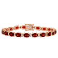 Miadora Rose Plated Sterling Silver 19 5 8Ct Tgw Garnet White Sapphire Tennis Bracelet