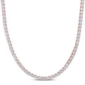 Miadora Rose Plated Sterling Silver 46 1 3Ct Tgw Cubic Zirconia Tennis Necklace
