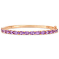 Miadora Rose Plated Sterling Silver 6Ct Tgw Amethyst Semi Eternity Bangle