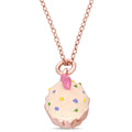Miadora Rose Plated Sterling Silver Childrens Multi Color Enamel Cupcake Pendant With Chain