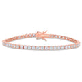 Miadora Rose Plated Sterling Silver Created Moissanite Tennis Bracelet