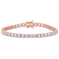 Miadora Rose Plated Sterling Silver Created White Sapphire Tennis Bracelet