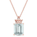 Miadora Rose Plated Sterling Silver Ice Aquamarine And Morganite Floral Drop Necklace
