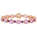 Miadora Rose Plated Sterling Silver Rose De France African Amethyst Bracelet