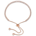 Miadora Rose Plated Sterling Silver Topaz Adjustable Slider Bracelet White