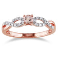 Miadora Roseplated Silver Morganite And 1 10Ct Tdw Diamond Ring G H I2 I3