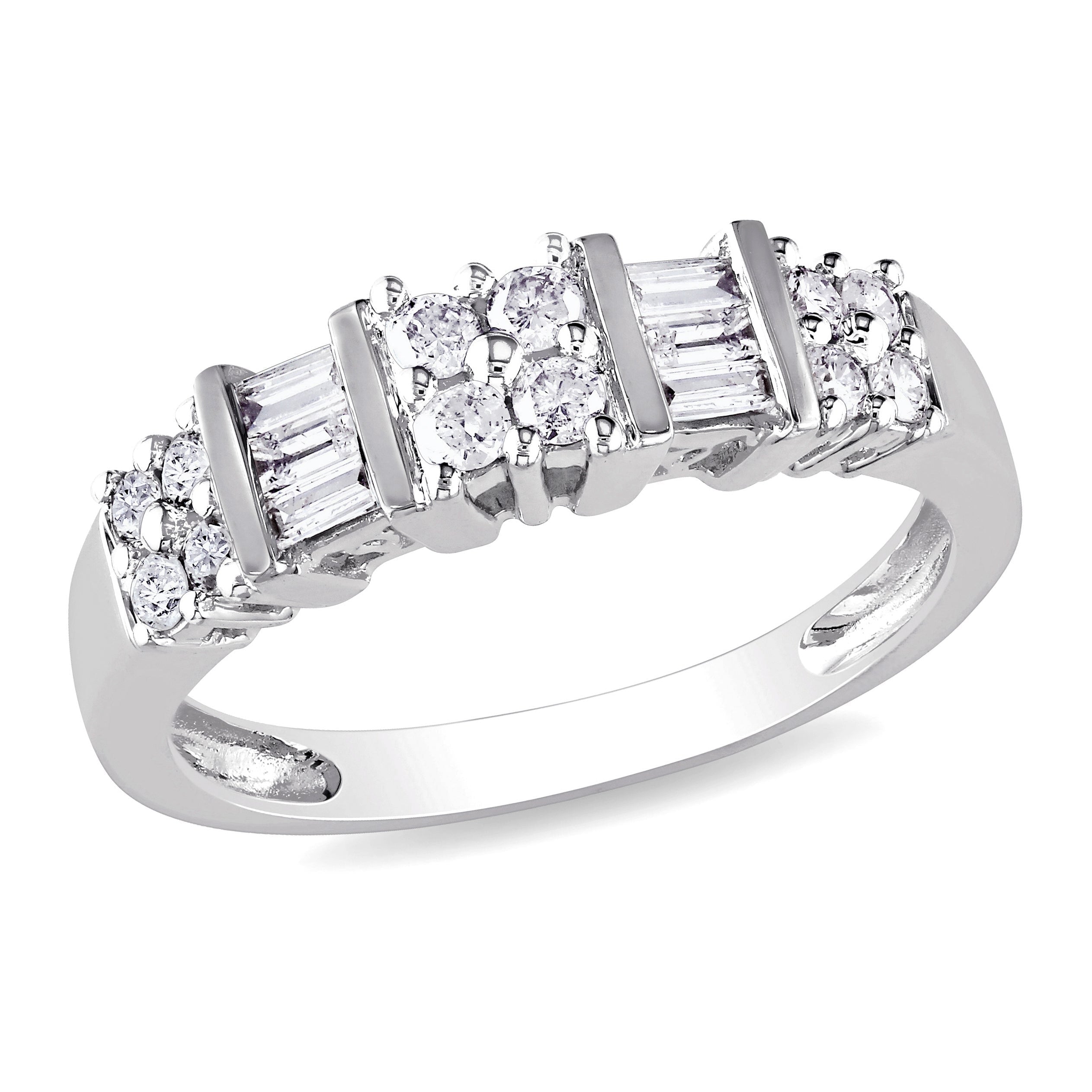 Miadora Signature Collection 10K White Gold 1 2Ct Tdw Diamond Anniversary Ring