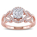 Miadora Signature Collection 14K Rose Gold 1 1 5 Ct Tdw Certified Diamond Heart Motif Engagement Ring M Vs1 Gia