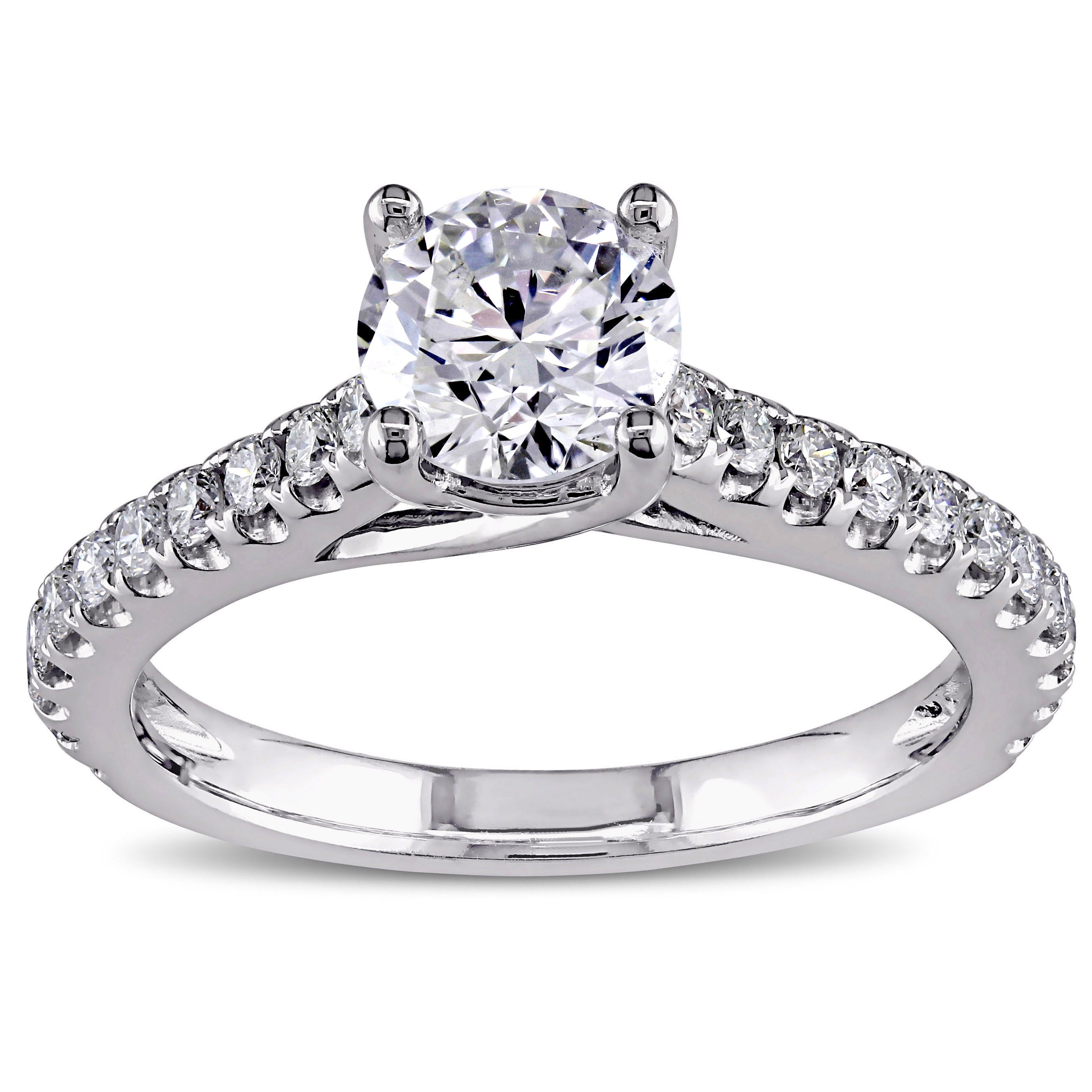 Miadora Signature Collection 14K White Gold 1 1 2Ct Tdw Diamond Engagement Ring