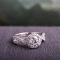 Miadora Signature Collection 14K White Gold 1 3 8Ct Tdw Diamond Crossover Infinity Engagement Ring