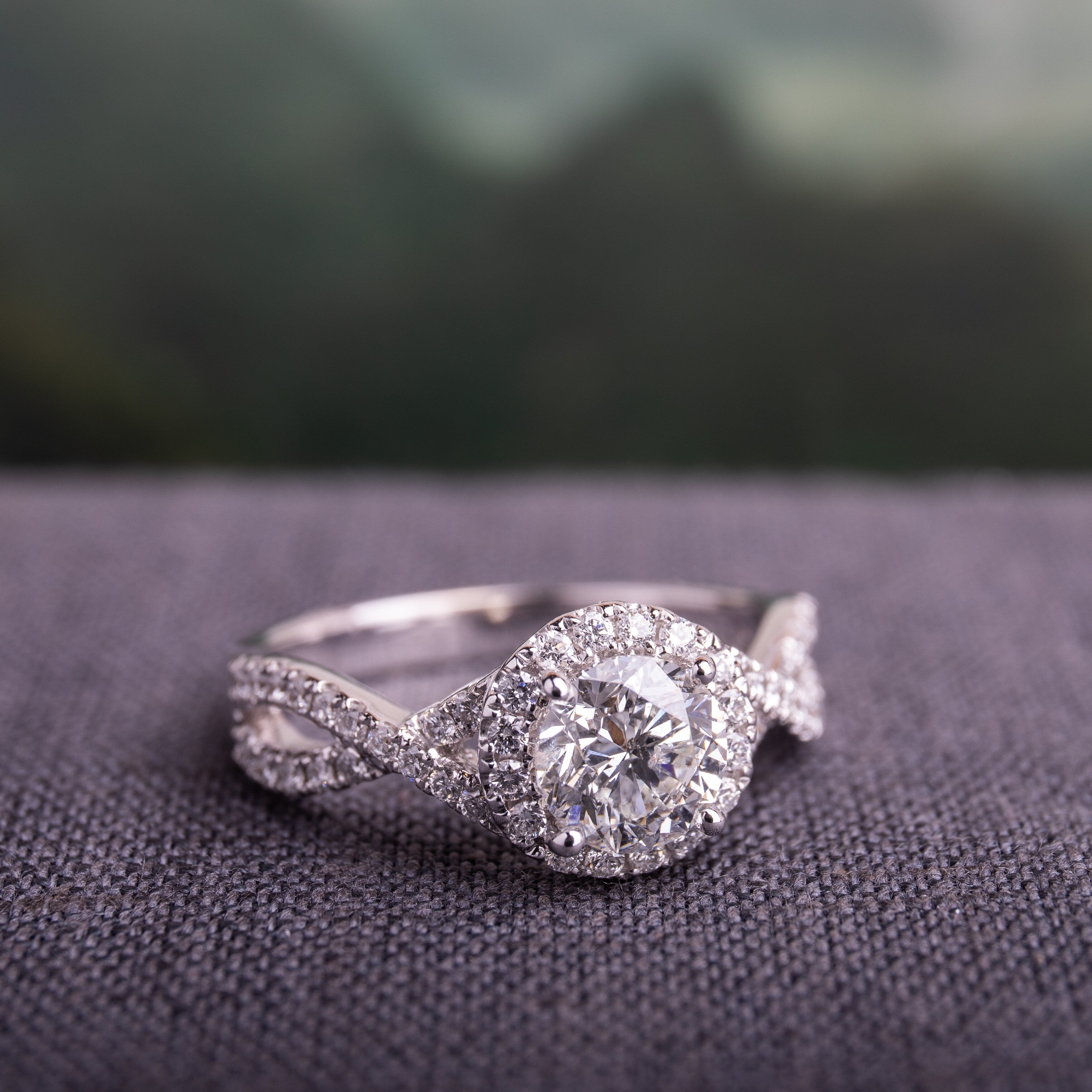 Miadora Signature Collection 14K White Gold 1 3 8Ct Tdw Diamond Crossover Infinity Engagement Ring