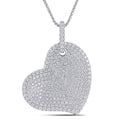 Miadora Signature Collection 14K White Gold 2 1 2Ct Tdw Pave Diamond Heart Necklace