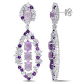 Miadora Signature Collection 14K White Gold 3 1 2Ct Tdw Diamond And Amethyst Earrings G H Si1 Si2