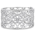 Miadora Signature Collection 14K White Gold 3 1 4Ct Tdw Diamond Filigree Openwork Cuff Bracelet