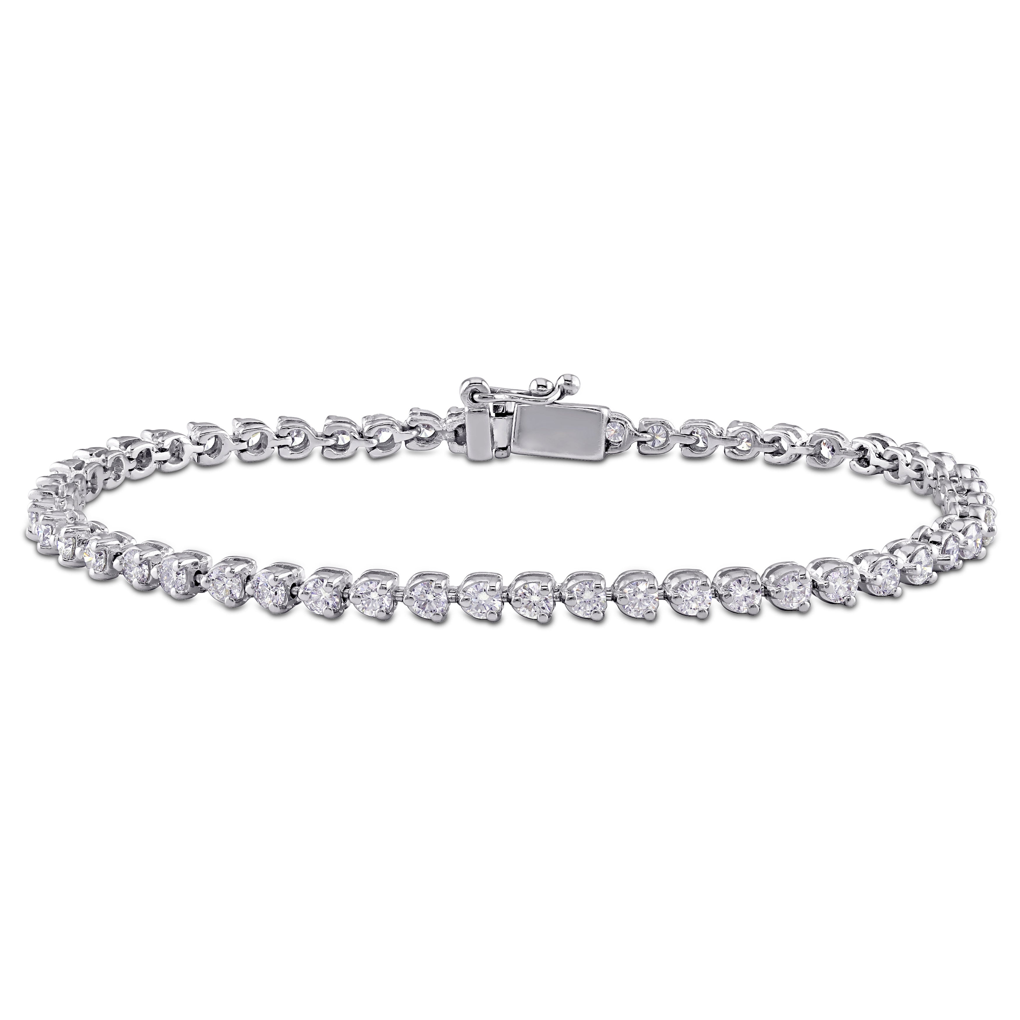 Miadora Signature Collection 14K White Gold 3 5 8Ct Tdw Diamond Tennis Bracelet