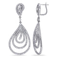 Miadora Signature Collection 14K White Gold 3Ct Tdw Diamond Teardrop Earrings