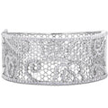 Miadora Signature Collection 14K White Gold 4 4 5Ct Tdw Diamond Filigree Openwork Cuff Bracelet