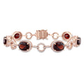 Miadora Signature Collection 14K White Gold Garnet And 1 1 2Ct Tdw Diamond Beaded Tennis Bracelet G H Si1 Si2